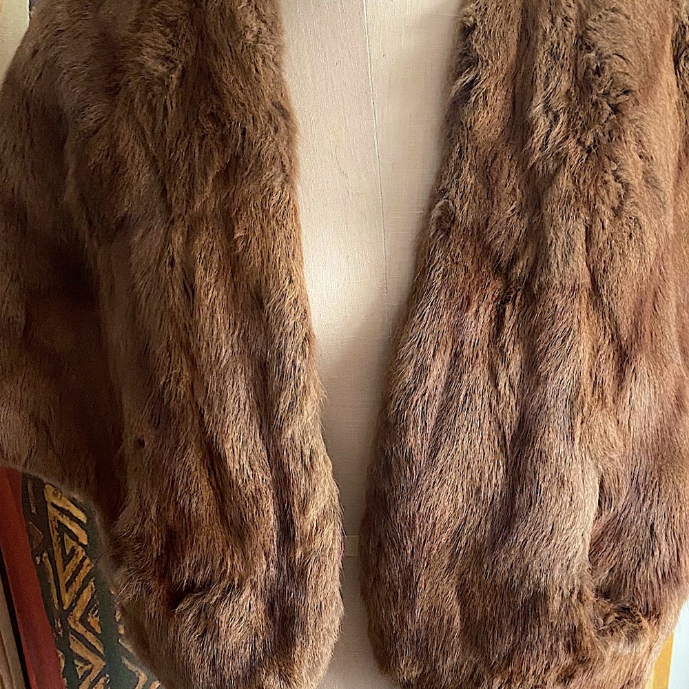 Custom made vintage mink fur stole cape wrap